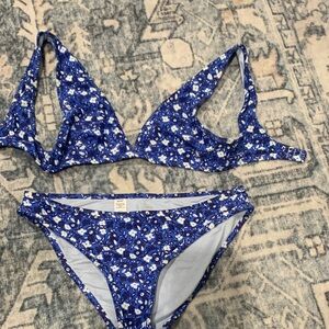 Aerie Blue Floral Bikini Set XS